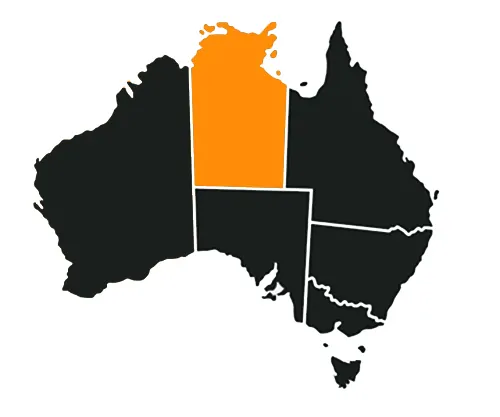 Australian map with Northern Territory highlighted
