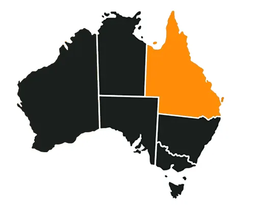 Australian map with Queensland highlighted